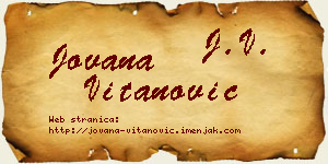 Jovana Vitanović vizit kartica